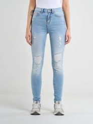 BIG STAR Dżinsy - Skinny fit - w kolorze błękitnym rozmiar: W31/L32. Niebieskie jeansy Big Star, l, z aplikacjami, z podwyższonym stanem. Za 191.95 zł.