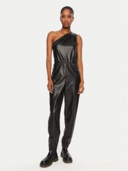 Armani Exchange Kombinezon XW000051 AF10203 UC001 Czarny Regular Fit. Czarne sukienki Armani Exchange, bez wzorów, ze skóry, bez kołnierzyka, bez ramiączek. Za 579.99 zł.