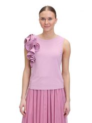 Vera Mont Bluzka w kolorze jasnoróżowym rozmiar: 42. Różowe bluzki Vera Mont, z aplikacjami, bez kołnierzyka, bez ramiączek. Za 130.99 zł.