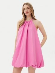 Rinascimento Sukienka koktajlowa CFC0124139003 Różowy Regular Fit. Czerwone sukienki Rinascimento, xl, bez wzorów, z bawełny, wizytowe, bez kołnierzyka, bez ramiączek. Za 309.99 zł.
