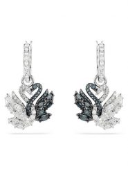 Swarovski Kolczyki Swan 5705728 Srebrny. Szare kolczyki SWAROVSKI, metalowe. Za 599.99 zł.