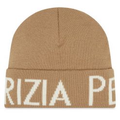 Czapka Patrizia Pepe. Brązowe czapki Patrizia Pepe, bez wzorów. Za 739.99 zł.