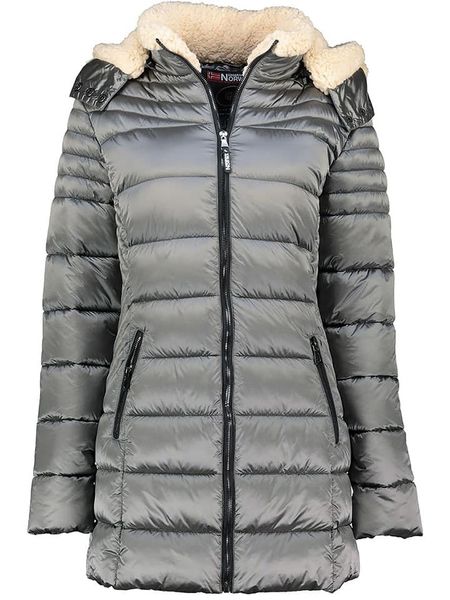 Geographical Norway Płaszcz pikowany "Carenne" w kolorze szarym rozmiar: M. Szare płaszcze Geographical Norway, m, bez wzorów, bez kaptura. Za 269.11 zł.