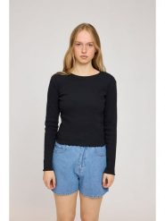 MAZINE Koszulka "Ribbed" w kolorze czarnym rozmiar: XL. Czarne bluzki MAZINE, xl, bez wzorów, z bawełny, bez kołnierzyka, bez ramiączek. Za 110.04 zł.