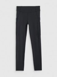4F Legginsy sportowe w kolorze czarnym rozmiar: M. Czarne legginsy 4f, m, bez wzorów, z materiału, z podwyższonym stanem, outdoorowe. Za 136.45 zł.