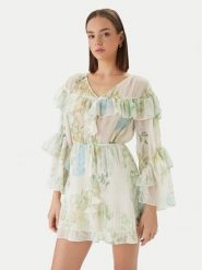 Guess Sukienka koktajlowa W6GKA5 W2400 Zielony Regular Fit. Zielone sukienki Guess, m, z aplikacjami, z syntetyku, wizytowe, bez kołnierzyka, bez ramiączek. Za 759.99 zł.