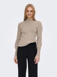 ONLY Sweter w kolorze beżowym rozmiar: S. Brązowe swetry Only, s, bez wzorów, bez ramiączek. Za 113.95 zł.