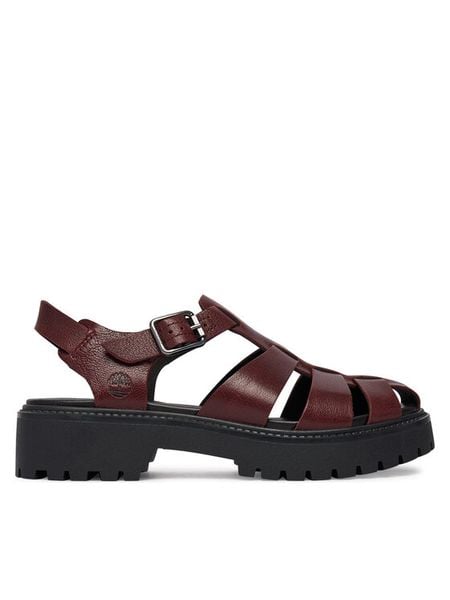 Timberland Sandały Stone Street TB0A5S65EIW1 Bordowy. Czerwone sandały Timberland, bez wzorów, ze skóry, street, bez obcasa, na płaskiej podeszwie, bez zapięcia. Za 460.99 zł.