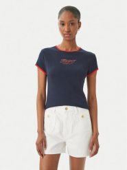 Tommy Hilfiger T-Shirt Logo Graphic Ringer WW0WW49245 Granatowy Slim Fit. Niebieskie t-shirty TOMMY HILFIGER, xxs, bez wzorów, z bawełny, bez kołnierzyka, bez ramiączek. Za 209.99 zł.