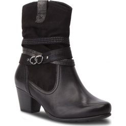 Botki JANA - 8-25327-21 Black 001. Czarne botki JANA, bez wzorów, z futra, bez obcasa, bez zapięcia. W wyprzedaży za 239.00 zł.