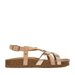 Sandały JENNY. Brązowe sandały Jenny, bez wzorów, bez obcasa, na płaskiej podeszwie, bez zapięcia. Za 99.99 zł.