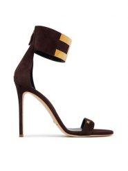 Elisabetta Franchi Sandały SA-91L-62E2-V600 Brązowy ciemny. Brązowe sandały Elisabetta Franchi, bez wzorów, ze skóry, bez obcasa, na szpilce, bez zapięcia. Za 2,549.00 zł.