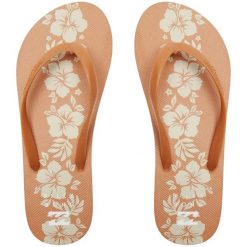 Japonki damskie Billabong Dama. Brązowe klapki Billabong, bez wzorów, bez obcasa. Za 38.99 zł.