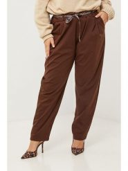 Curvy Lady Spodnie w kolorze brązowym rozmiar: 44/46. Brązowe spodnie materiałowe Curvy Lady, na co dzień, bez wzorów, z bawełny, z standardowym stanem. Za 143.99 zł.