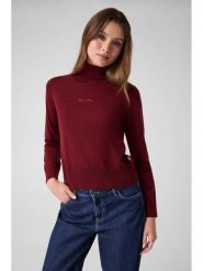 Guess Jeans Golf 184166 Czerwony Classic Fit. Czerwone golfy Guess Jeans, xl, z aplikacjami, z jeansu, bez ramiączek. Za 349.00 zł.