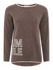 Zwillingsherz Sweter "Smile" w kolorze brązowym rozmiar: M. Brązowe swetry Zwillingsherz, m, bez wzorów, z kaszmiru, bez ramiączek. Za 202.50 zł.