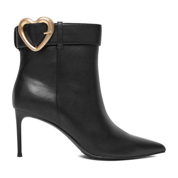 Botki Eva Minge. Czarne botki Eva Minge, bez wzorów, bez obcasa, na szpilce, bez zapięcia. Za 369.99 zł.