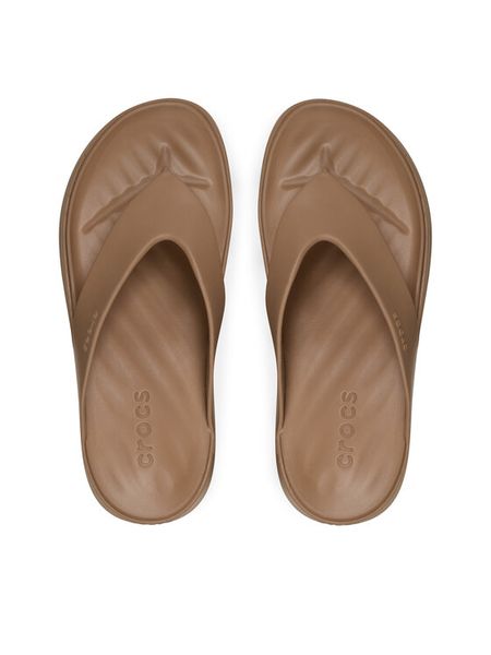 Crocs Japonki Getaway Platform Flip 209410 Brązowy. Brązowe klapki Crocs, bez wzorów, z tworzywa sztucznego, bez obcasa. Za 189.99 zł.