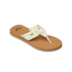 Sandały klapki japonki damskie PAIA. Zielone klapki Roxy, bez wzorów, z tkaniny, bez obcasa. Za 119.99 zł.