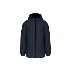 Recykowana parka z kapturem Kariban. Niebieskie parki KARIBAN, m, z materiału, z kapturem. Za 285.00 zł.