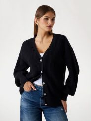 Guess Kardigan W5YR06 Z3OO0 Czarny Regular Fit. Czarne kardigany Guess, xxl, z aplikacjami, z bawełny. Za 475.00 zł.