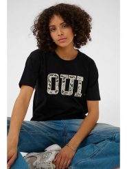 Kaffe Koszulka w kolorze czarnym rozmiar: S. Czarne bluzki Kaffe, s, bez wzorów, z bawełny, bez kołnierzyka, bez ramiączek. Za 104.99 zł.