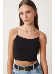 Happiness Istanbul Top w kolorze czarnym rozmiar: 38. Czarne topy Happiness Istanbul, bez wzorów, bez kołnierzyka, bez ramiączek. Za 56.99 zł.