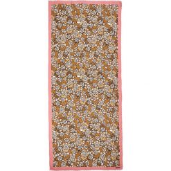 Szal w kolorze złoto-jasnoróżowym - (D)200 x (S)90 cm. Czerwone szaliki Love Moschino, bez wzorów, z materiału. W wyprzedaży za 369.95 zł.