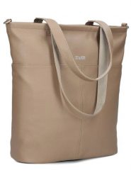 Zwei Torebka "M145" w kolorze jasnobrązowym - 35 x 37 x 15 cm rozmiar: onesize. Brązowe torby na ramię Zwei, bez wzorów, z materiału, na ramię, bez dodatków. Za 183.45 zł.