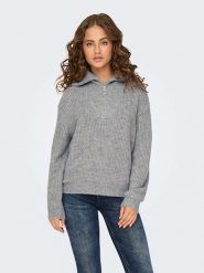 ONLY Sweter w kolorze szarym rozmiar: S. Szare swetry Only, s, bez wzorów, prążkowane, bez ramiączek. Za 112.45 zł.