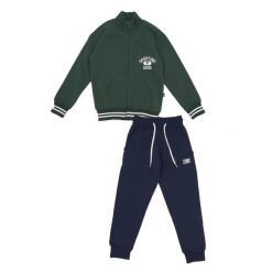 Bluza wytrzymały z pełny zamek błyskawiczny na co dzień. Niebieskie bluzy LEONE 1947 APPAREL, bez wzorów, z bawełny, bez kaptura. W wyprzedaży za 112.15 zł.