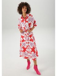 Aniston Sukienka w kolorze czerwono-białym rozmiar: 46. Białe sukienki Aniston, na co dzień, bez wzorów, z wiskozy, bez kołnierzyka, bez ramiączek, maxi, proste. Za 95.99 zł.