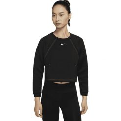 Bluza Nike Pro Luxe Crew, Kobiety. Czarne bluzy Nike, xl, bez wzorów, z poliesteru, bez kaptura. Za 290.00 zł.