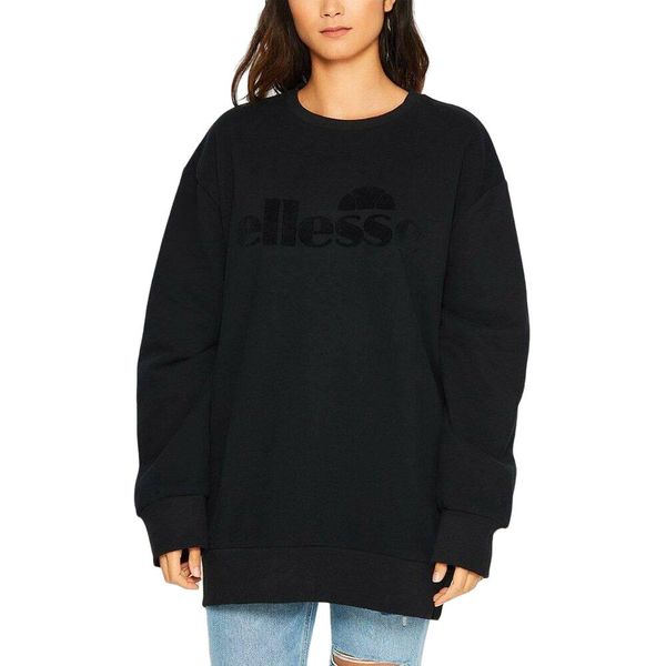 Bluza turystyczna damska Ellesse Caterina Crew. Czarne bluzy Ellesse, l, bez wzorów, z bawełny, bez kaptura. Za 133.76 zł.