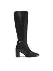 MEXX Kozaki EO-WI44-TUGA-03 Czarny. Czarne kozaki Mexx, ze skóry, bez obcasa, na słupku, bez zapięcia. Za 699.99 zł.