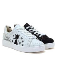 Goby Sneakersy w kolorze czarno-białym rozmiar: 34. Białe trampki Goby, bez wzorów, bez zapięcia. Za 252.99 zł.