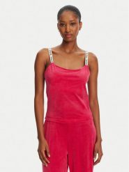 Juicy Couture Top Elina JCLCT125501 Różowy Slim Fit. Czerwone topy Juicy Couture, s, bez wzorów, z syntetyku, bez kołnierzyka, bez ramiączek. Za 79.99 zł.