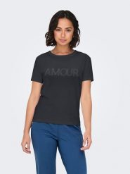 JDY Koszulka w kolorze czarnym rozmiar: L. Czarne bluzki JDY, l, bez wzorów, bez kołnierzyka, bez ramiączek. Za 43.99 zł.