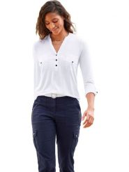 Heine Bluzka w kolorze białym rozmiar: 42. Białe bluzki Heine, bez wzorów, bez kołnierzyka, bez ramiączek. Za 56.99 zł.