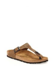 Comfortfusse Skórzane japonki w kolorze jasnobrązowym rozmiar: 37. Brązowe klapki Comfortfüße, bez wzorów, z otwartym noskiem, bez obcasa. Za 173.99 zł.