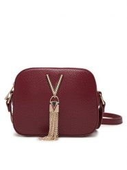 Valentino Torebka Divina VBS1R409G Bordowy. Czerwone listonoszki Valentino, bez wzorów, ze skóry, bez dodatków. Za 309.99 zł.