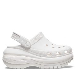 Klapki Crocs. Białe klapki Crocs, bez wzorów, bez obcasa. Za 259.99 zł.