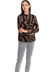 Heine Bluzka w kolorze czarno-jasnobrązowym rozmiar: 38. Brązowe bluzki Heine, bez wzorów, bez kołnierzyka, bez ramiączek. Za 60.99 zł.