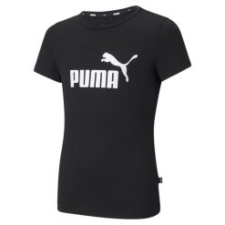 Koszulka Córka Puma Essentials czarny. Czarne bluzki Puma, bez wzorów, sportowe, bez kołnierzyka, bez ramiączek. W wyprzedaży za 66.60 zł.