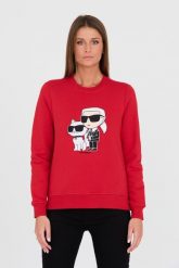 KARL LAGERFELD Czerwona damska bluza Ikonik 2.0, Rozmiar S. Czerwone bluzy sportowe KARL LAGERFELD, s, bez wzorów, bez kaptura. W wyprzedaży za 509.99 zł.