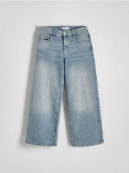 Jeansy culotte - niebieski. Niebieskie jeansy Reserved, bez wzorów. Za 129.99 zł.