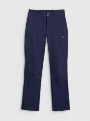 4F Spodnie trekkingowe softshell membrana 10000 damskie - granatowe XS. Niebieskie spodnie narciarskie 4f, s, bez wzorów, z materiału, z podwyższonym stanem, trekkingowe, primaloft. Za 299.99 zł.
