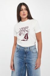 T-shirt damski z grafiką Trapani PINKO. T-shirty Pinko, xs, bez wzorów, bez kołnierzyka, bez ramiączek. Za 409.00 zł.