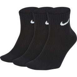 Lekkie Skarpety Do Kostki Unisex Dla Dorosłych (zestaw 3 Sztuk). Czarne skarpety Nike, bez wzorów. Za 81.99 zł.