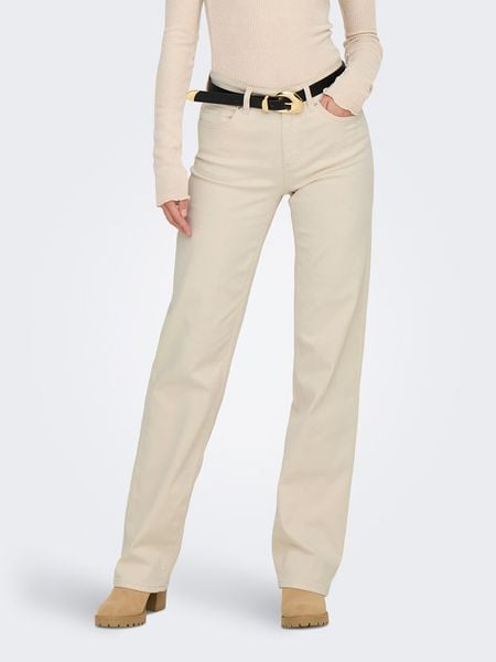 ONLY Dżinsy - Regular fit - w kolorze beżowym rozmiar: M/L32. Brązowe jeansy Only, l, z aplikacjami. Za 144.95 zł.